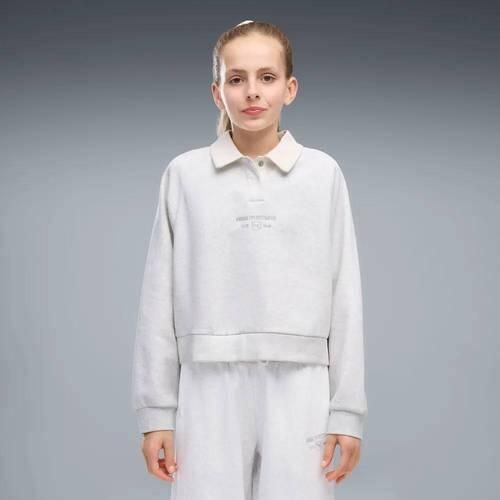 Puma class relaxed sweater wit Katoen Klassieke kraag