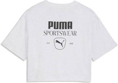 Puma class relaxed T-shirt met logo wit Meisjes Katoen Ronde hals Logo - Foto 2