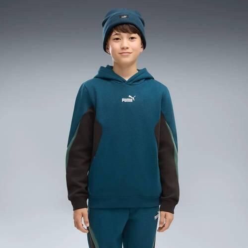 Puma Essential Block sweater petrol Blauw Katoen Capuchon