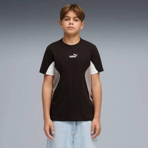 Puma Essential Block T-shirt zwart Katoen Ronde hals