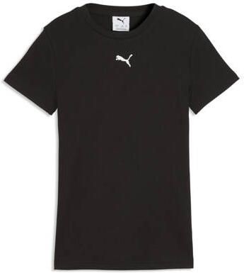 Puma Essential Elevated T-shirt met logo zwart Meisjes Polyester Ronde hals