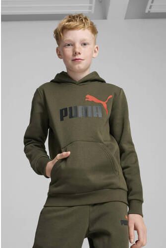 Puma hoodie olijfgroen Trui Jongens Katoen Capuchon Logo 128