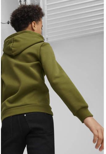 Puma hoodie olijfgroen zwart Sweater Jongens Katoen Capuchon Logo 164