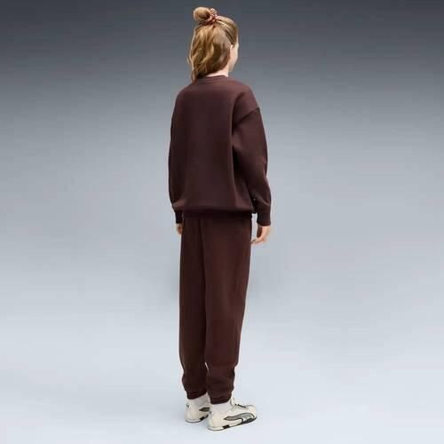 Puma joggingpak met ronde hals donkerbruin Effen - Foto 2