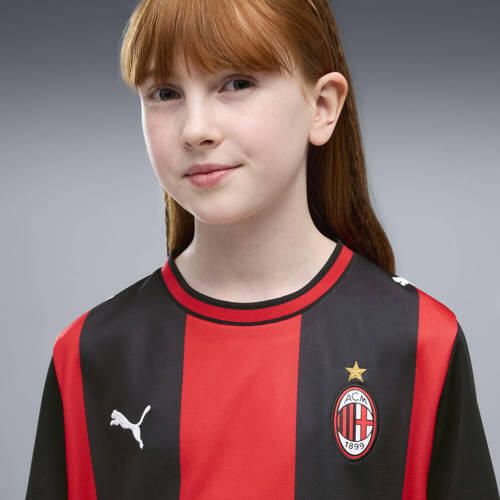 Puma junior ac milan voetbalshirt thuis rood zwart Sport t-shirt Polyester Ronde hals