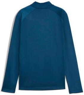 Puma Junior voetbalshirt petrol roze Sport t-shirt Blauw Polyester Opstaande kraag 164
