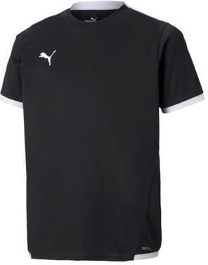 Puma Junior voetbalshirt zwart wit Sport t-shirt Gerecycled polyester Ronde hals 164