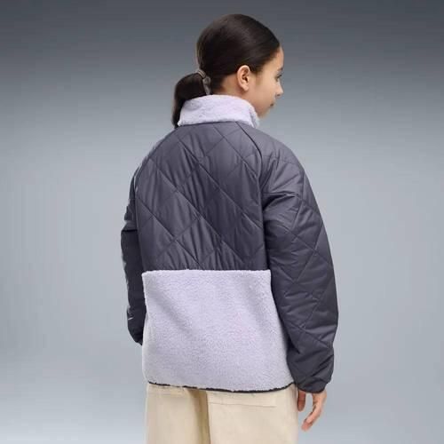Puma quilted sherpa jas paars lila Jongens Polyester Opstaande kraag - Foto 3