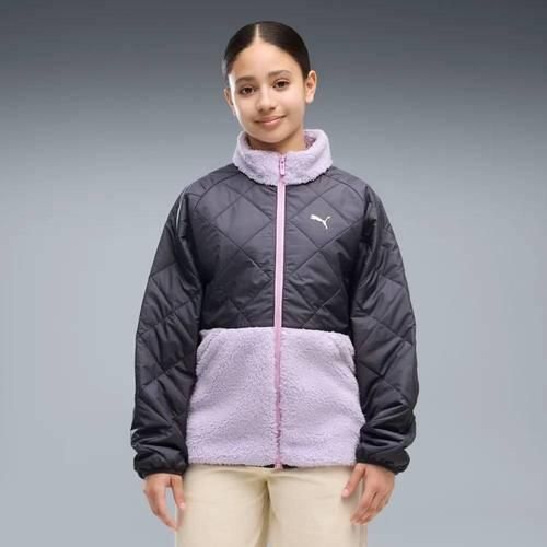 Puma quilted sherpa jas paars lila Jongens Polyester Opstaande kraag