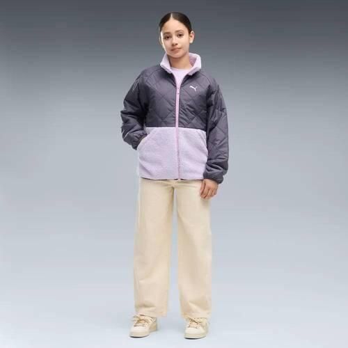 Puma quilted sherpa jas paars lila Jongens Polyester Opstaande kraag - Foto 2