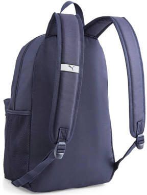 Puma rugzak Phase donkerblauw wit Polyester Logo
