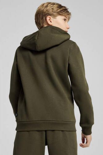 Puma sweater met logo olijfgroen wit Jongens Katoen Capuchon Logo 128