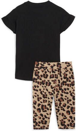 Puma T-shirt & legging Minicats Animal zwart panterprint Joggingpak Katoen Ronde hals 104