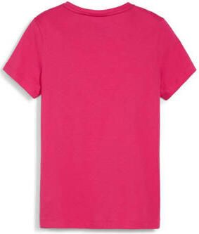 Puma T-shirt fuchsia Roze Meisjes Katoen Ronde hals Logo 164 - Foto 3