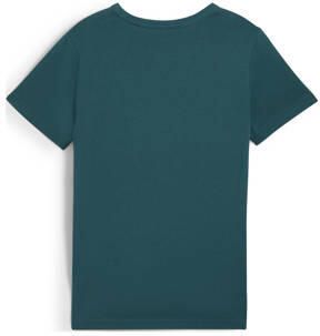 Puma T-shirt groen Jongens Katoen Ronde hals Logo 128