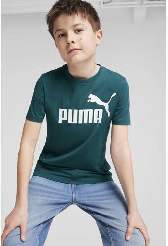 Puma T-shirt olijfgroen Jongens Katoen Ronde hals Logo 128 - Foto 3