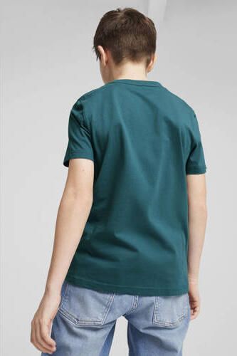 Puma T-shirt olijfgroen Jongens Katoen Ronde hals Logo 128 - Foto 2