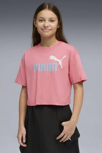 Puma T-shirt roze Meisjes Katoen Ronde hals Printopdruk
