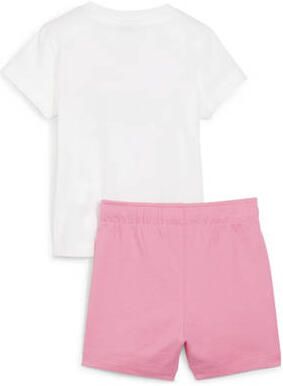 Puma T-shirt + short Minicats roze wit Shirt + broek Katoen Ronde hals 104