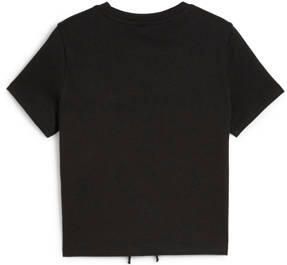 Puma T-shirt zwart Katoen Ronde hals Logo 164 - Foto 3