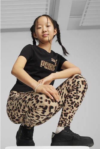 Puma T-shirt zwart Katoen Ronde hals Logo 164