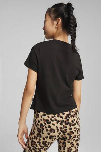 Puma T-shirt zwart Katoen Ronde hals Logo 164 - Foto 2