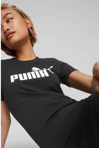 Puma t-shirtjurk met logoprint zwart Meisjes Stretchkatoen Ronde hals Logo XS - Foto 2