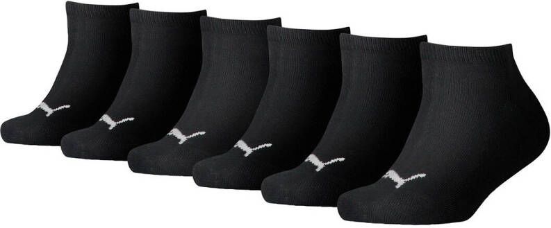 Puma sneakersokken met logo set van 6 zwart Katoen Logo 39-42