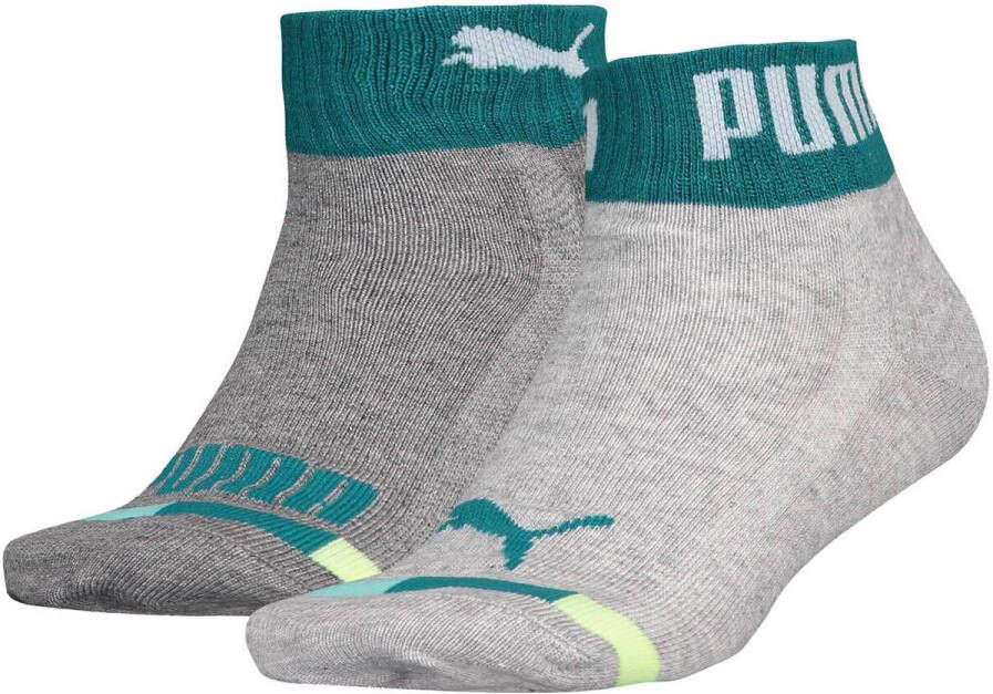 Puma sokken met logo set van 2 grijs petrol