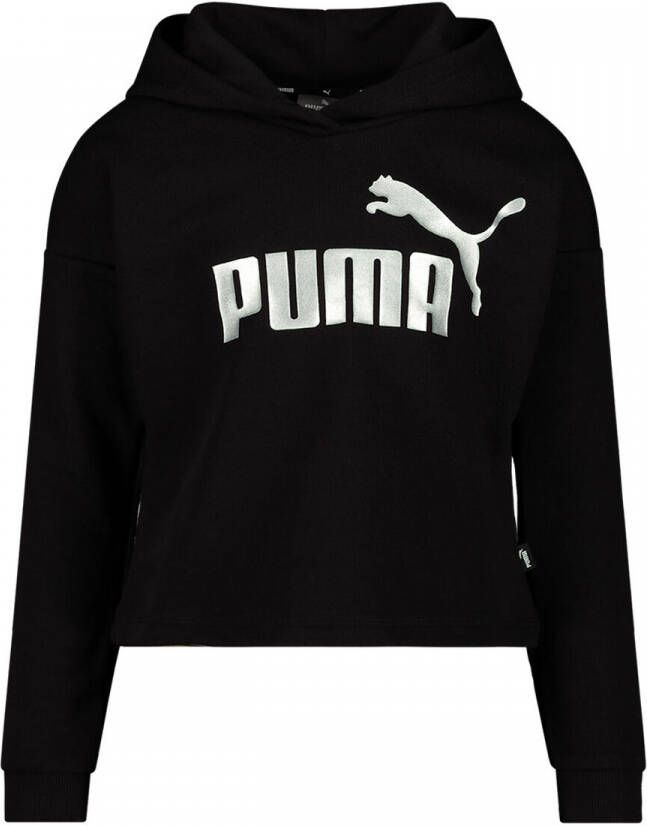 Puma essentials+ logo cropped trui zwart kinderen