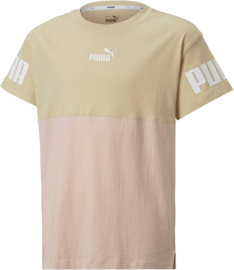 Puma T-shirt met logo beige