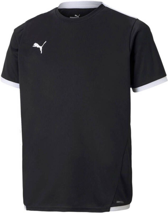 Puma Junior voetbalshirt zwart wit Sport t-shirt Gerecycled polyester (duurzaam) Ronde hals 116