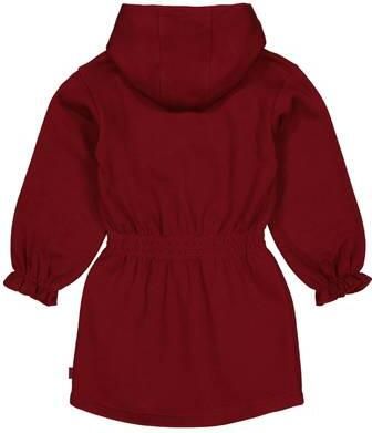 QPI midi sweatjurk donkerrood Printopdruk