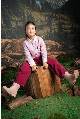 QPI straight leg jeans donkerrood Meisjes Denim Effen - Foto 3