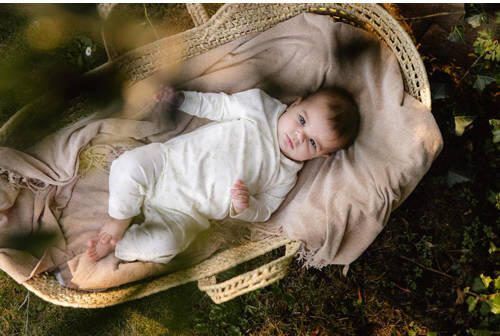 Quapi baby gebloemd boxpak ecru lichtgeel Jongens Stretchkatoen Overslagkraag 68 - Foto 3
