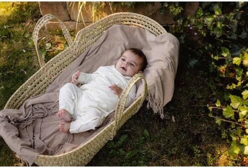 Quapi baby gebloemd boxpak ecru lichtgeel Jongens Stretchkatoen Overslagkraag 68 - Foto 2