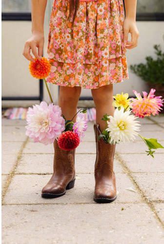 Quapi gebloemde rok BREGJE roze Meisjes Viscose Bloemen 134 140