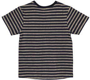 Quapi gestreept T-shirt BENT donkerblauw wit Jongens Katoen Ronde hals 122 128 - Foto 3