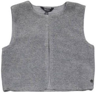 Quapi gilet grijs melange rib gebreid Meisjes Stretchkatoen Ronde hals