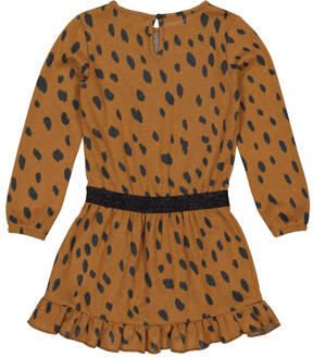 Quapi jurk ADIZE met all over print bruin zwart Meisjes Polyester Ronde hals 110 116 - Foto 4