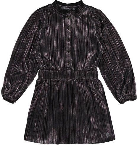 Quapi korte jurk met glitter zilver Meisjes Polyester Opstaande kraag Gemêleerd