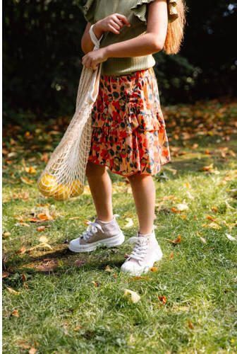 Quapi rok BEVERLY met all over print en ruches roze groen oranje Meisjes Viscose 122 128 - Foto 2