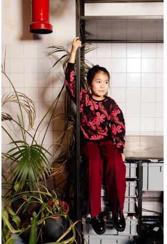 Quapi sweater AMY met all over print zwart roze groen Meisjes Katoen Ronde hals 110 116 - Foto 2