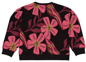 Quapi sweater AMY met all over print zwart roze groen Meisjes Katoen Ronde hals 110 116 - Foto 3
