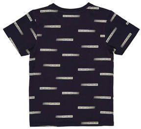 Quapi T-shirt BADR met tekst donkerblauw wit Jongens Katoen Ronde hals 134 140 - Foto 3
