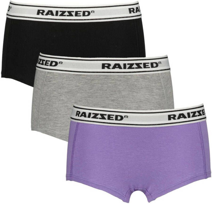 Raizzed short Nora set van 3 zwart grijs melange lila Slip Meisjes Stretchkatoen 134 140 - Foto 3