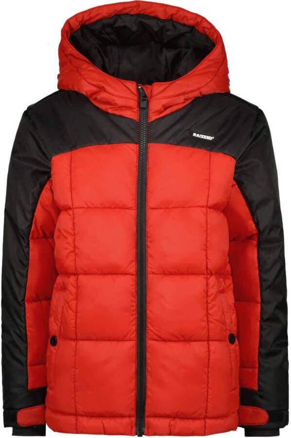 Raizzed gewatteerde winterjas Tarawa rood zwart Jongens Nylon Capuchon 110