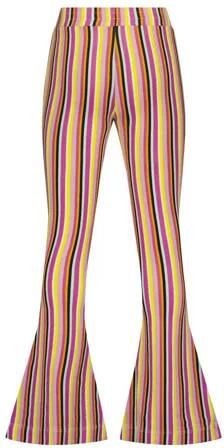 Raizzed flared broek Sanima lila geel multicolor Paars Meisjes Stretchkatoen 128