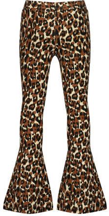 Raizzed flared broek Tine met all over print beige bruin Meisjes Stretchkatoen 164 - Foto 3