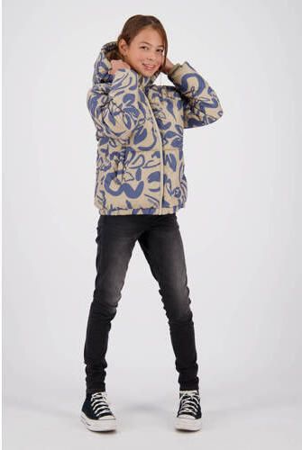 Raizzed gewatteerde winterjas Lima met all over print beige blauw Meisjes Polyester Capuchon 104 - Foto 4